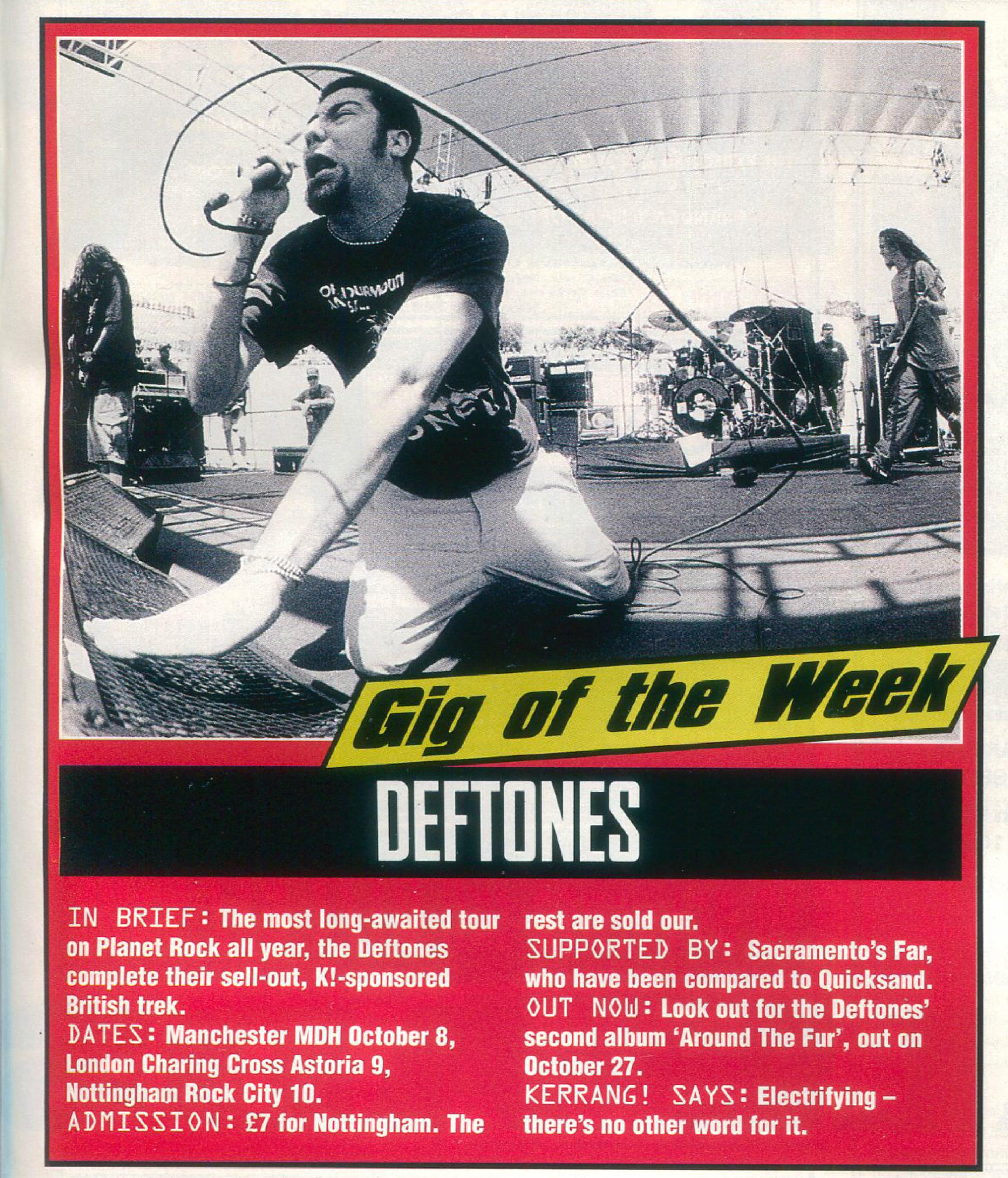 Deftones — Manchester Academy 2, University of Manchester Students' Union